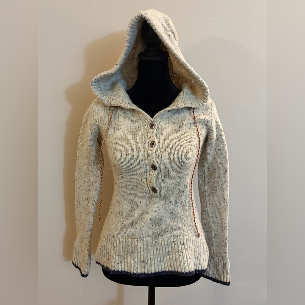 Patagonia Ranchito Wool Blend Buttoned Hoodie Long Sleeved Hooded Sweater Top